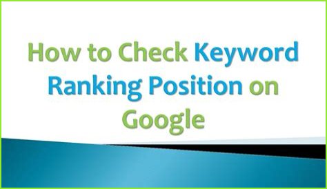 Check Your Keyword Position On Google: Free And Accurate Results